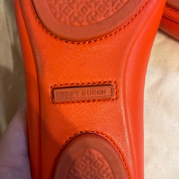 🥿🥿Tory Burch Minnie Travel Ballet Flat- Orange Leather Size 7M - Picture 5 of 5